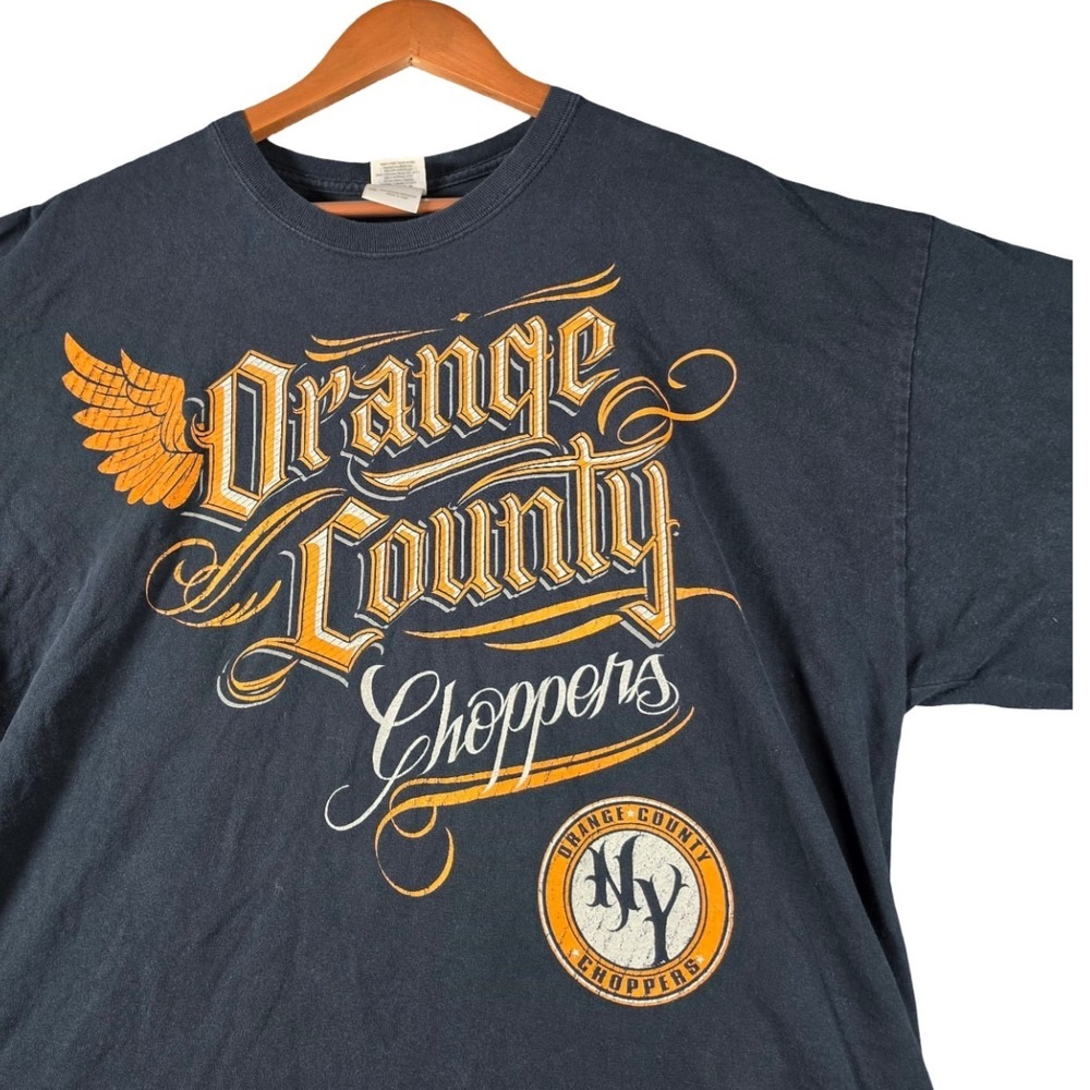 Vintage Y2K Orange County Choppers Gildan 2XL T-Shirt Faded Black OCC Motorcycle